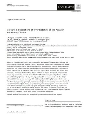 Mercury in populations of river dolphins of the Amazon and Orinoco basins