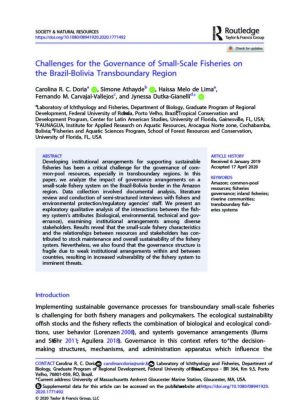 Challenges for the governance of small-scale fisheries on the Brazil-Bolivia transboundary region
