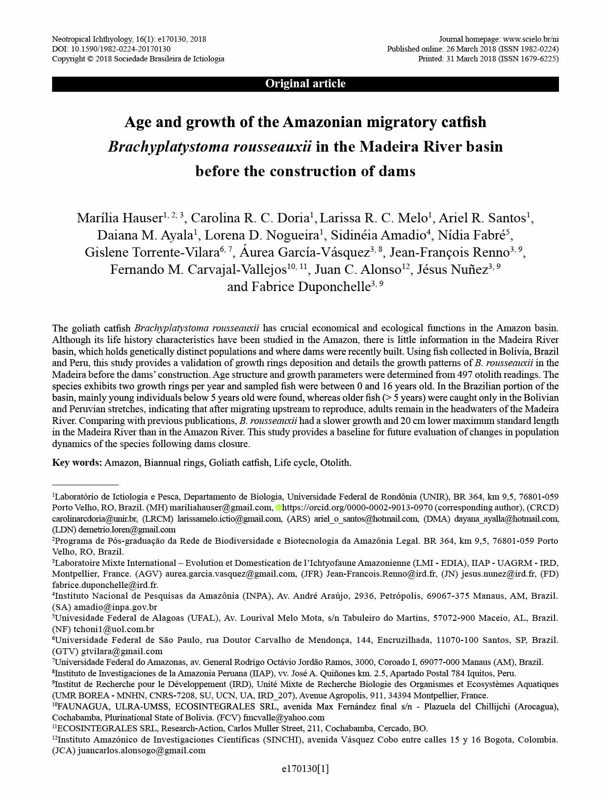 Hauser_2018_Age and growth dorado_NeotropicalIchthyology_tapa