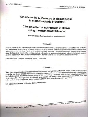 Clasificación de cuencas de Bolivia según la metodología de Pfafstetter.